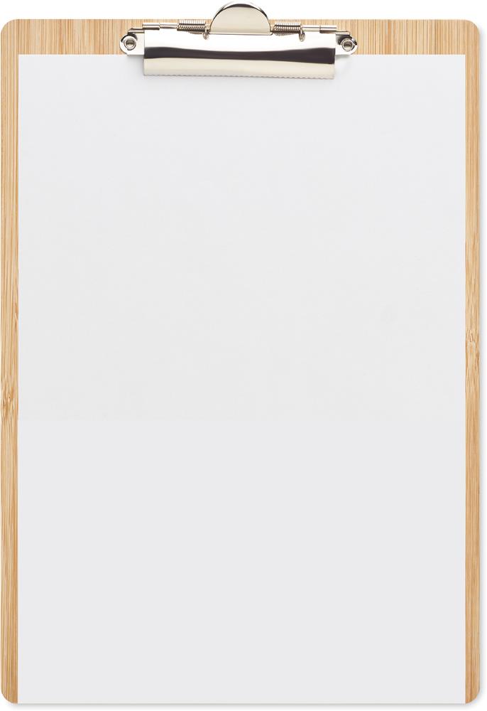 Porte-bloc A4 en bambou personnalisé CLIPBO, devant insert