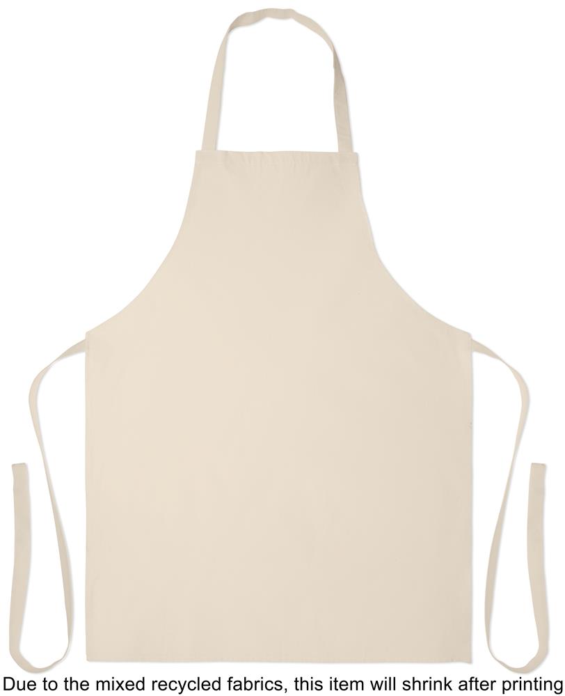 Tablier coton recyclé beige personnalisé SOUS, devant milieu