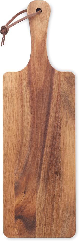 Planche de service acacia étroite personnalisée CIBO, côté poignée 1