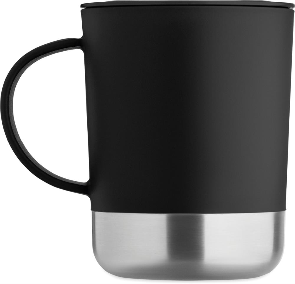 Mug plastique base inox 300 ml personnalisé BEAKER, gauche