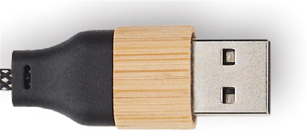 Câble de charge 60 W bambou personnalisé CABOO, prise 2