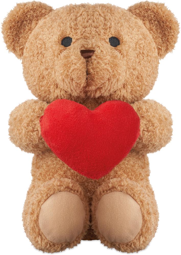 Peluche ourson 23 cm avec cœur personnalisée SNUGGLE, heart