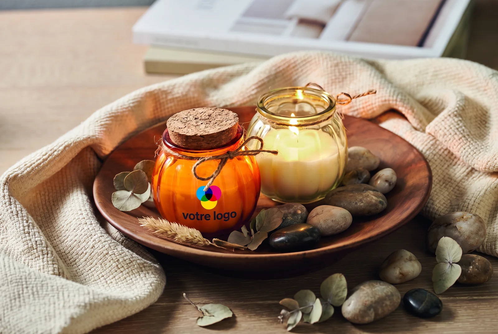 Bougie vanille 80 g cire végétale personnalisée PUMKIN