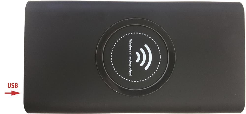 Batterie externe sans fil 8000 mAh personnalisée VIGOR, dessus droite