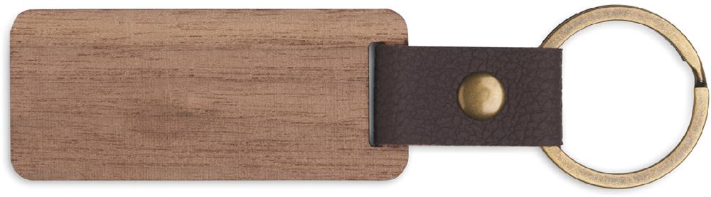 Porte-clés en noyer et PU personnalisé NAWKEY, côté 1
