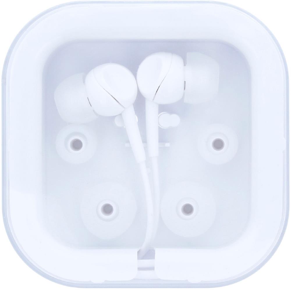 Écouteurs filaires silicone personnalisés MUSISOFT, devant (tampographie)