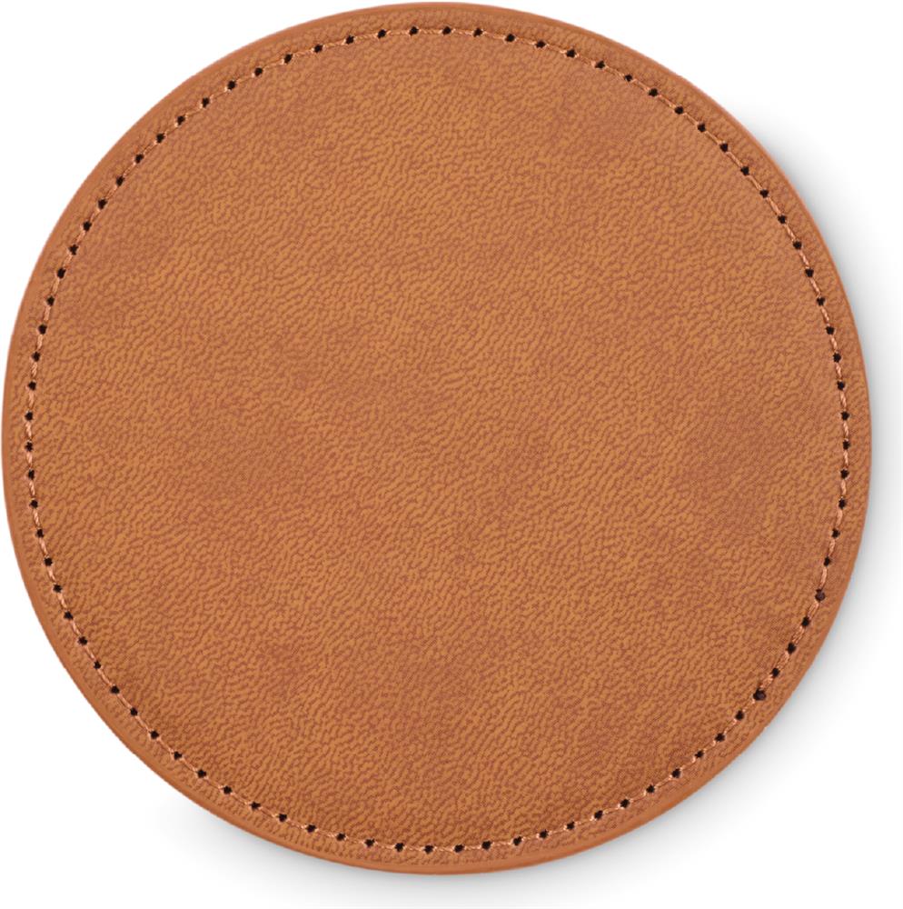 Sous-verre rond simili-cuir personnalisé POSA, sous-verre
