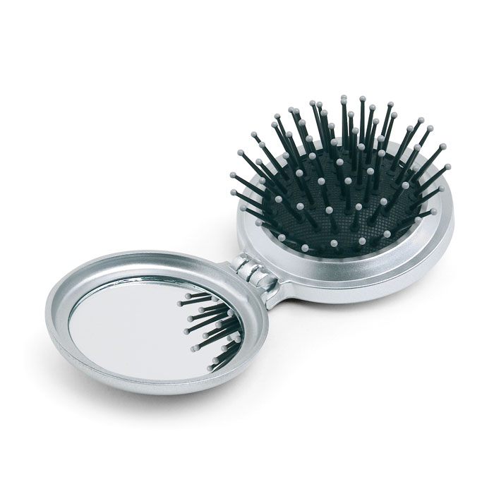 Brosse miroir pliable personnalisée B BEAUTY, Argent