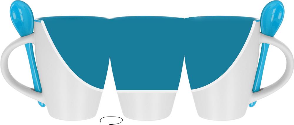 Mug céramique 250 ml avec cuillère personnalisé DUAL, intérieur