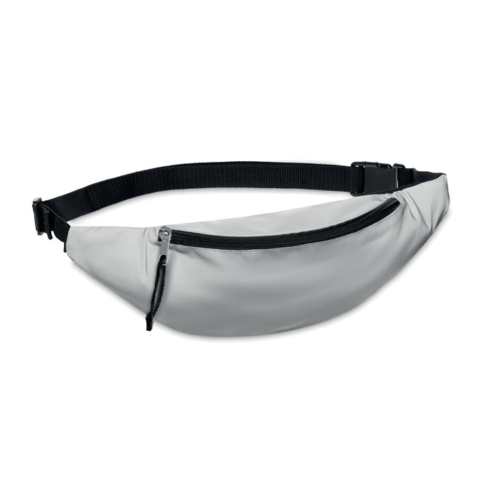 Sac banane réfléchissant personnalisé VISIWAIST, Argent Mat