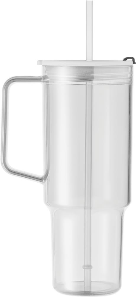 Gobelet RPET 1200 ml avec paille personnalisé MUGORA, gauche bas