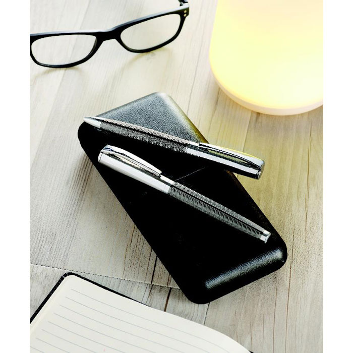 Parure stylo bille et roller personnalisée DERRICK