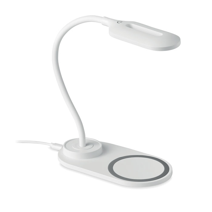 Lampe de bureau chargeur sans fil personnalisée SATURN, Blanc