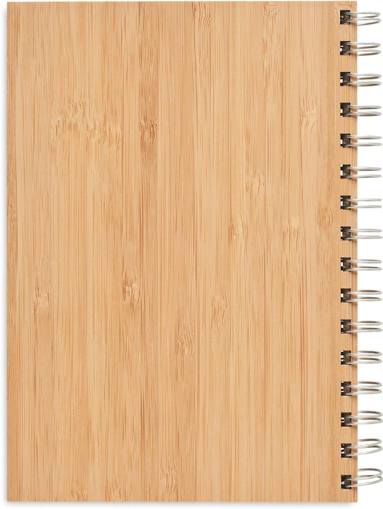 Carnet A5 bambou à spirale personnalisé BRAM, dos