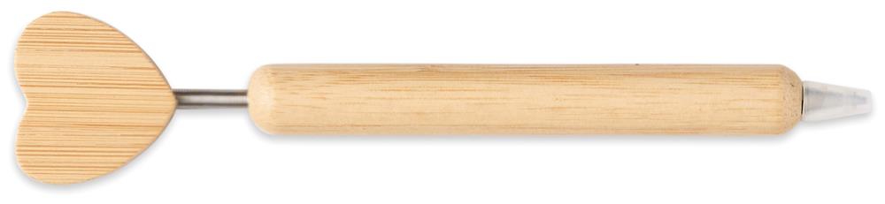 Stylo bille bambou motif cœur personnalisé CORAPEN, côté 4