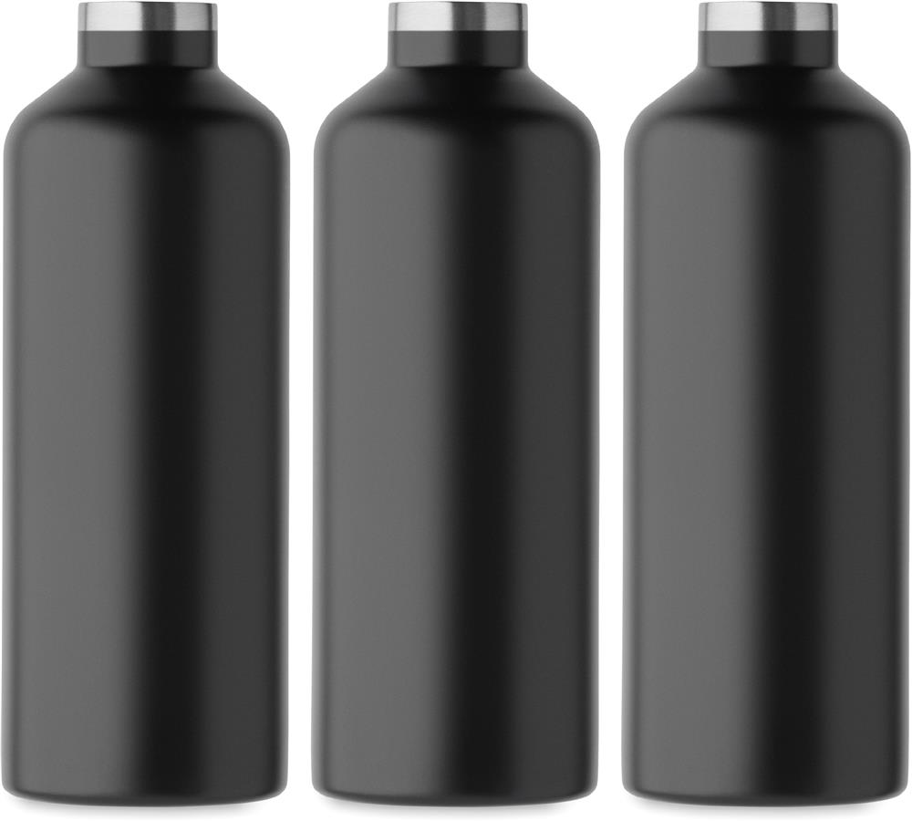 Bouteille isotherme mousqueton 500 ml personnalisée CARABI, tour complet (gravure laser 360)