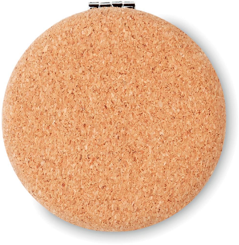 Miroir de poche liège personnalisé GUAPA CORK, dos