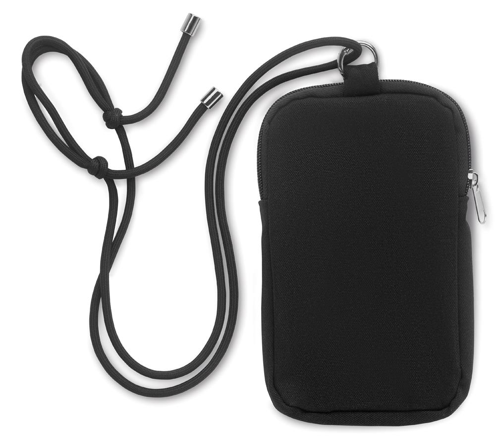 Sacoche smartphone coton recyclé personnalisée MOBIBOLSA, dos