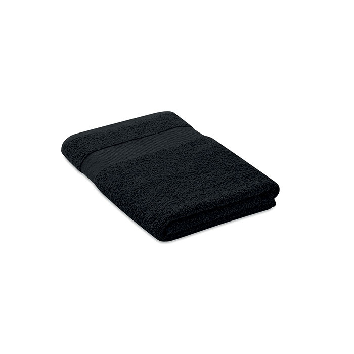 Serviette coton bio 140 x 70 cm personnalisée PERRY, Noir