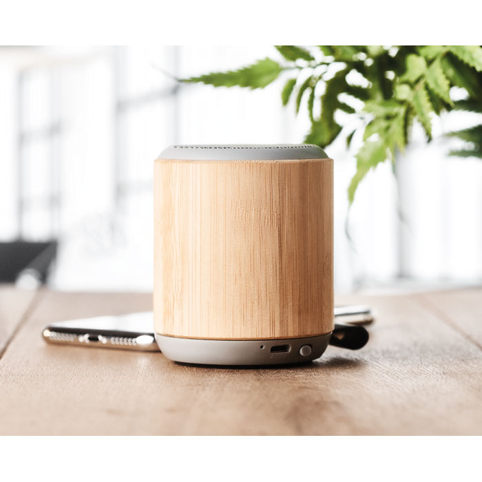 Enceinte bambou 3 W personnalisée RUGLI