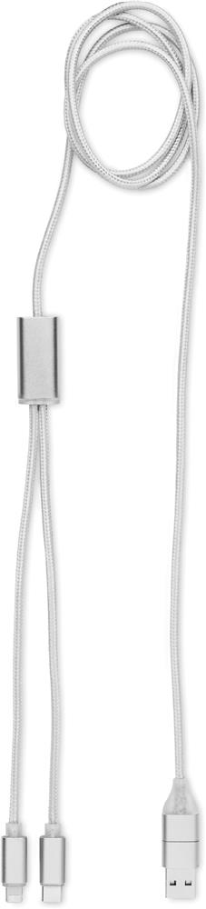 Câble de charge 2 en 1 alu 120 cm personnalisé CABLONG, étui côté 1