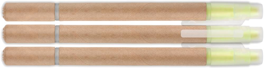 Stylo surligneur 2 en 1 carton personnalisé DUO PAPER, tour complet
