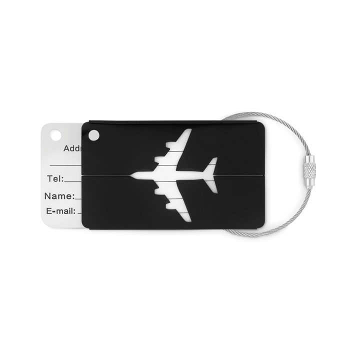 Étiquette bagage aluminium avion personnalisée FLY TAG