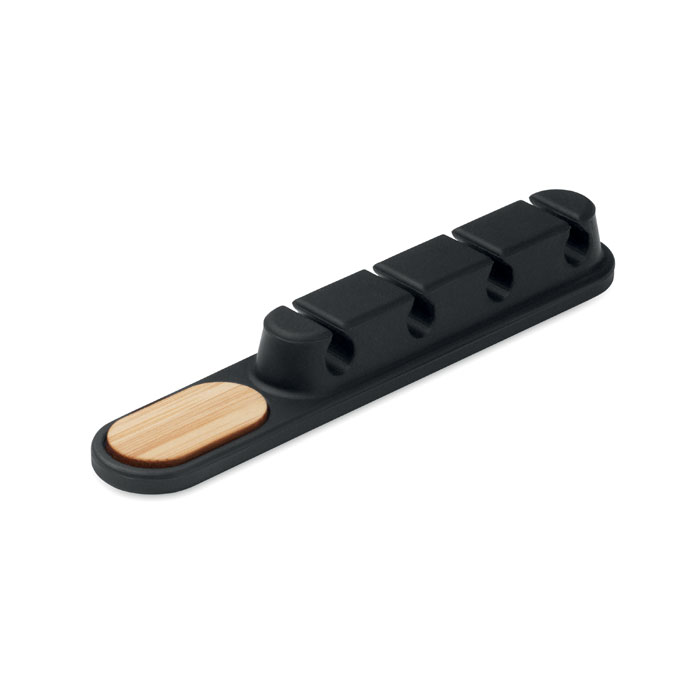 Organisateur de câbles silicone personnalisé ORDER, Noir