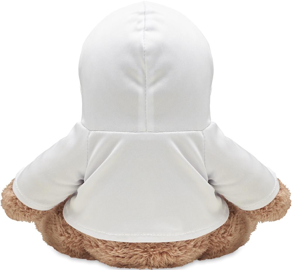 Peluche ourson 25 cm avec sweat personnalisée JOHN, tee-shirt dos