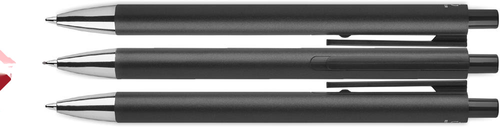 Parure stylos aluminium recyclé personnalisée ORWELL, tour complet (sérigraphie circulaire)