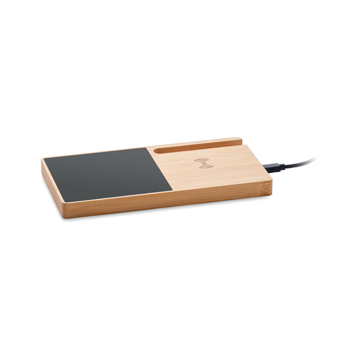 Chargeur sans fil chauffe-tasse bambou personnalisé SIBIT, Bois