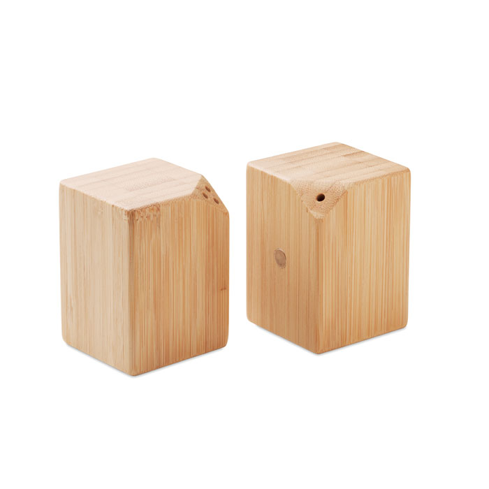 Salière et poivrière bambou magnétiques personnalisées BOTH, Bois