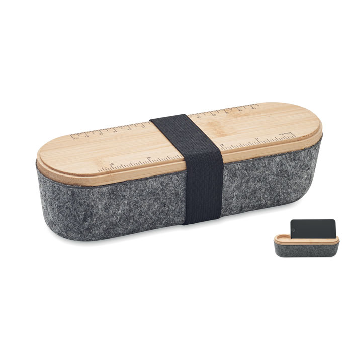 Trousse feutre et bambou personnalisée MILE