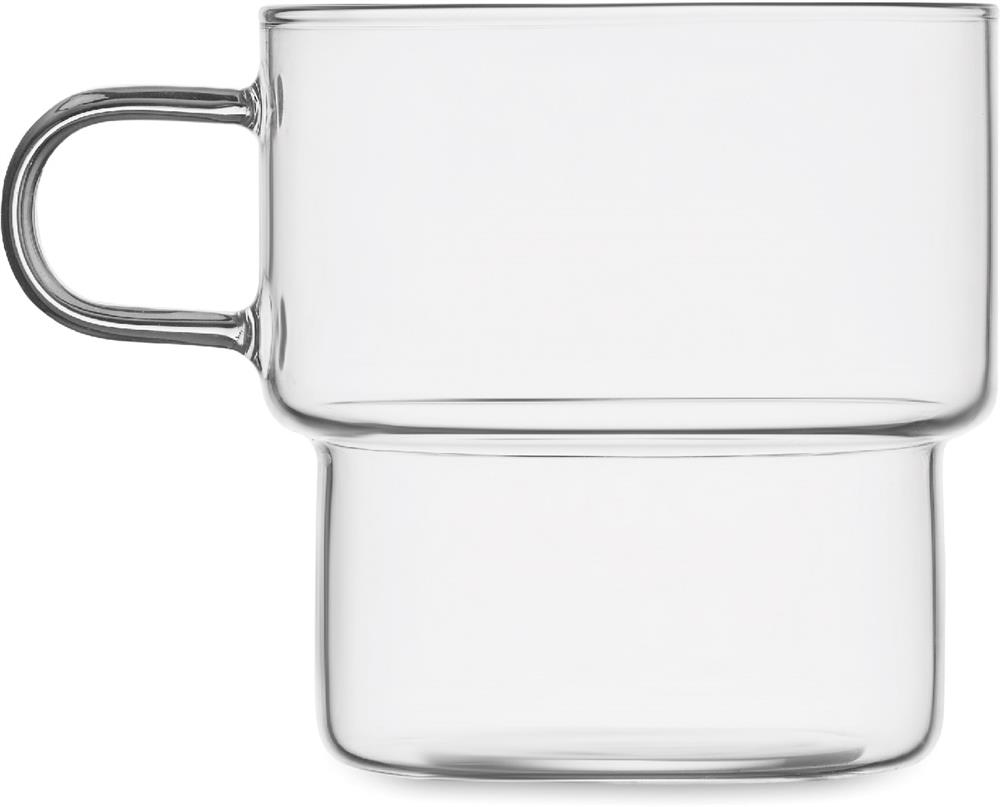 Tasse verre borosilicate 300 ml personnalisée BOROMUG, gauche haut