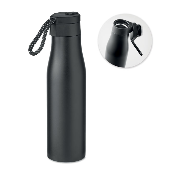 Bouteille isotherme 600 ml magnétique personnalisée URSUS, Noir