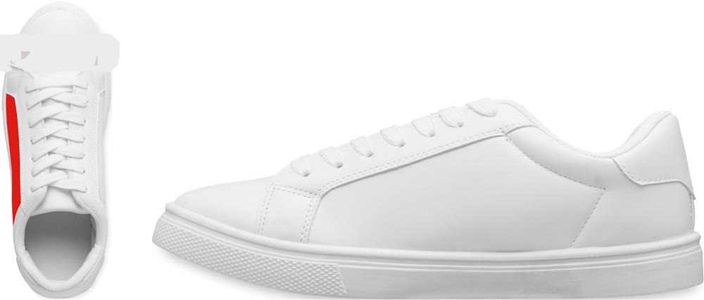 Baskets PU blanches taille 44 personnalisées BLANCOS, côté 1 gauche