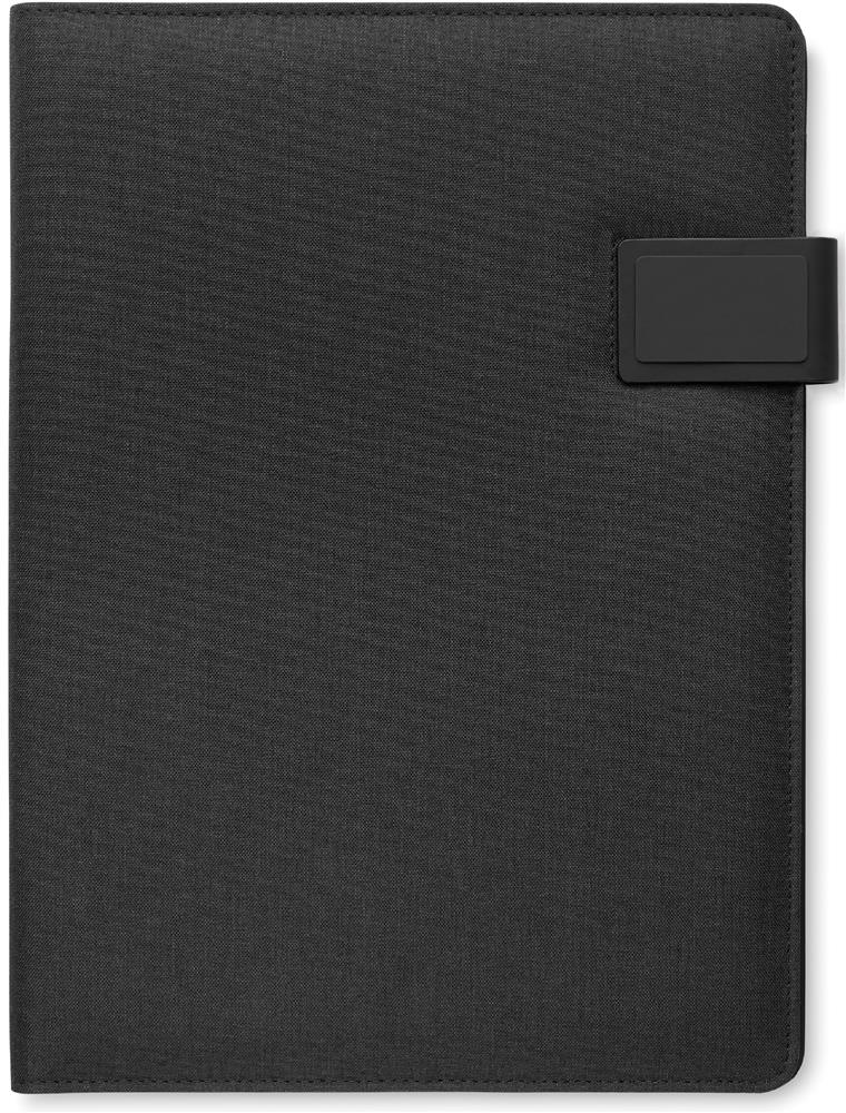 Conférencier A4 chargeur sans fil 15W personnalisé BURGUS, fermeture (gravure laser)