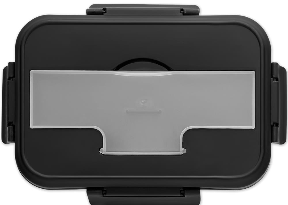 Lunch box 2 niveaux avec couverts personnalisée MAKAN, couvercle côté 3