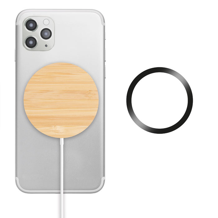 Chargeur sans fil magnétique bambou personnalisé RUNDO MAG