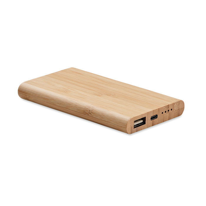 Batterie externe bambou 4000 mAh personnalisée ARENAPOWER C