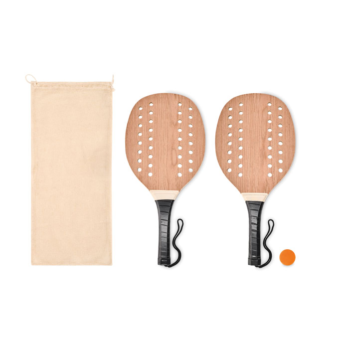 Set de beach tennis bois personnalisé PALAS, Bois
