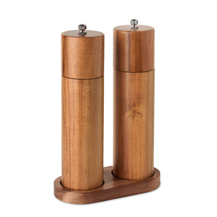 Moulins sel et poivre acacia personnalisés TUCCO SET, Bois