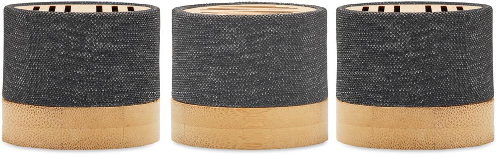 Enceinte bambou et RPET 3 W personnalisée BOOL, tour complet