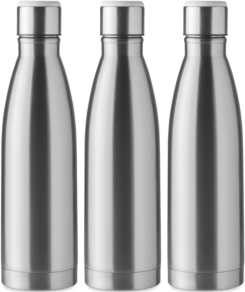 Bouteille isotherme inox 500 ml à rappel personnalisée DEREO, tour complet (impression numérique 360)