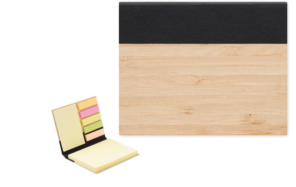 Notes adhésives couverture bambou personnalisées VISIONBAM, devant