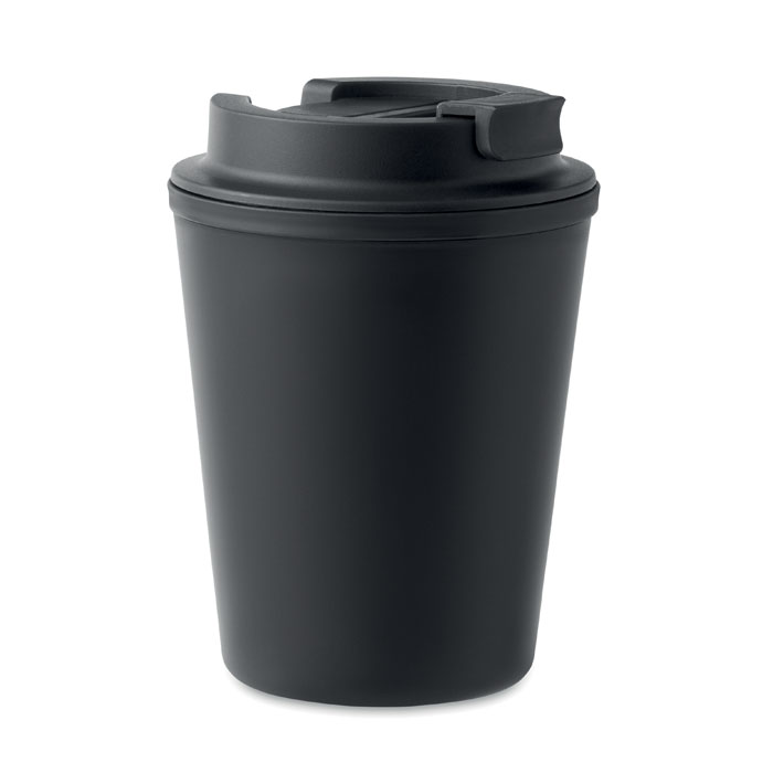 Gobelet double paroi PP 300 ml personnalisé TRIDUS, Noir