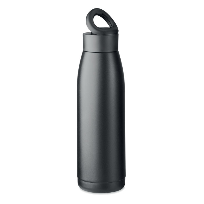 Bouteille isotherme 400 ml silicone personnalisée CALEFRIO, Noir