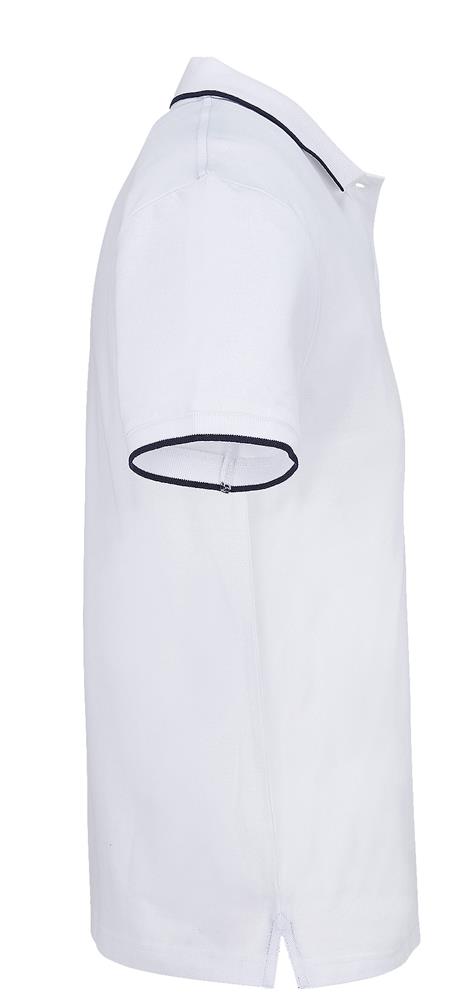 Polo rayure contrastée coton personnalisé PALERMO, manche droite