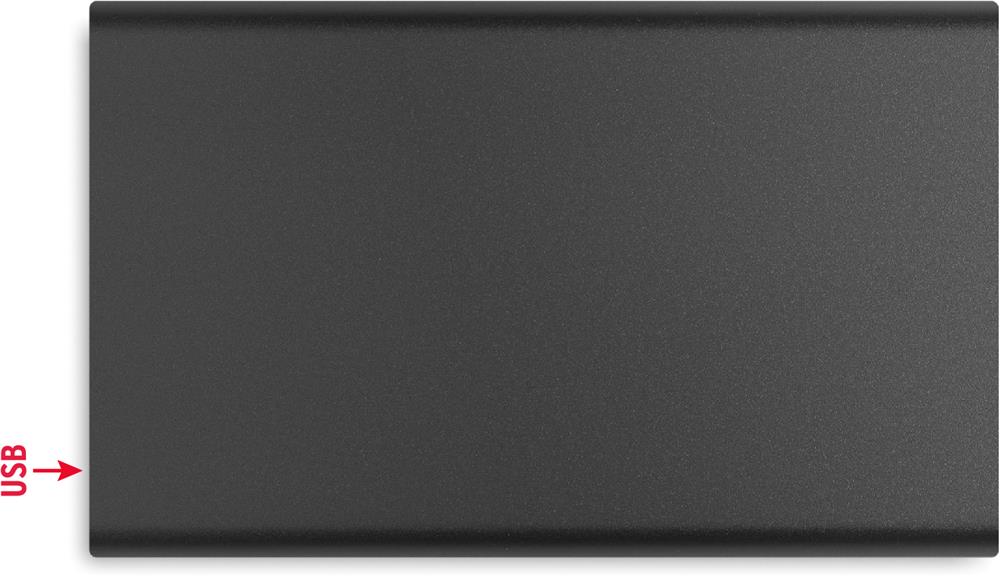 Batterie externe 4000 mAh personnalisée POWERFLAT C, dessus (gravure laser)