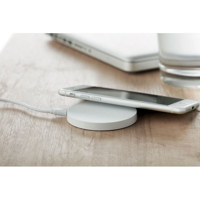 Chargeur sans fil 5 W blanc personnalisé FLAKE CHARGER